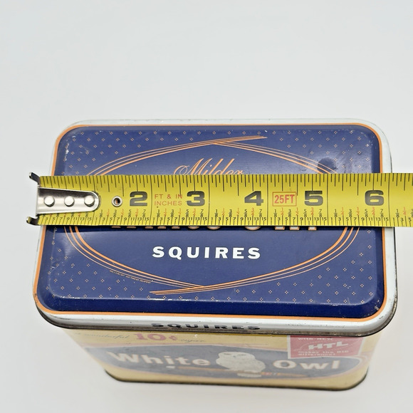 Vintage WHITE OWL SQUIRES Havana Cigars 10¢ Cent Cigar Tobacco Tin Empty Prop - Picture 14 of 16